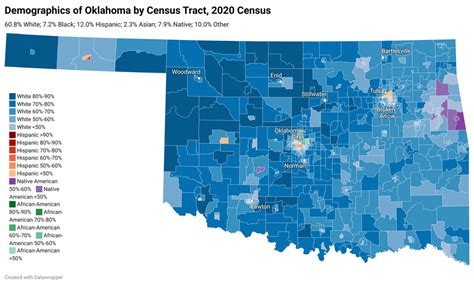 Demographics of Oklahoma by Census Tract, from the 2020 Census : MapPorn