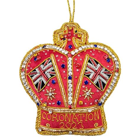 2023 King Charles III's Coronation crystal crown fabric hanging decoration