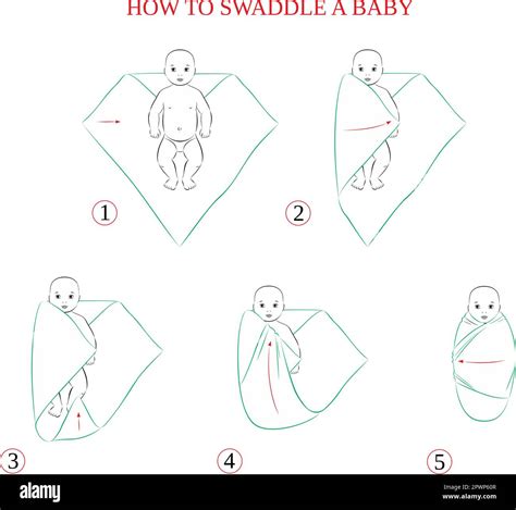 How to swaddle a baby Stock Vector Image & Art - Alamy