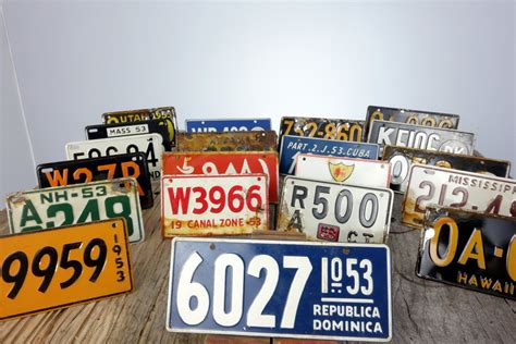 Vintage Bicycle License Plate Miniature Colorful Metal Sign