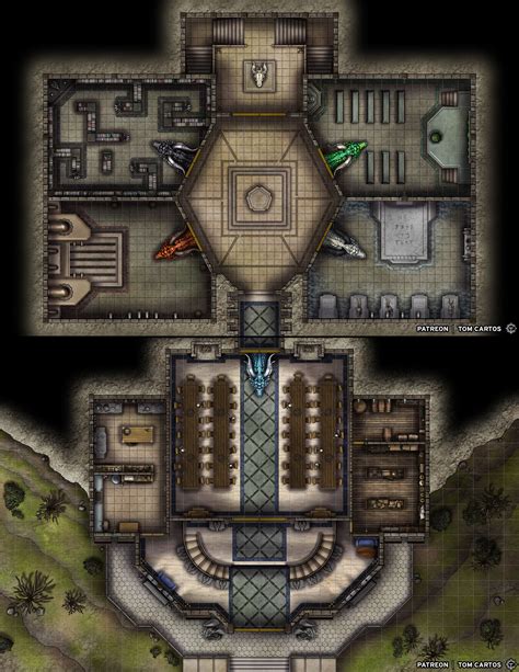 Dragon Cult Temple - Free Version | Tom Cartos | Dungeon maps, Dnd ...