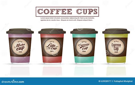 Collection of Coffee Badges and Logo Design on Coffee Cup Vector Stock ...