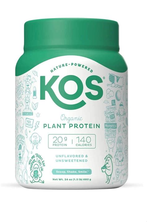 KOS Vegan Protein Powder, Unflavored & Unsweetened - Low Carb Pea ...