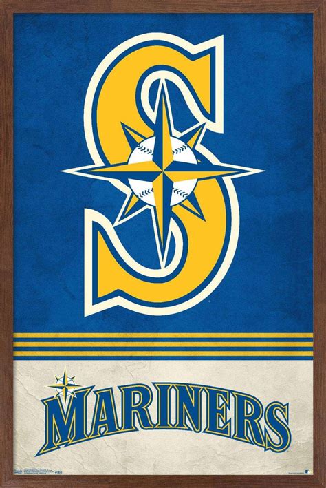 MLB Seattle Mariners - Retro Logo 18 Wall Poster, 14.725" x 22.375 ...