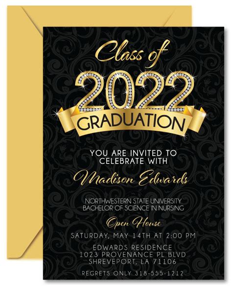 Gold Diamond Graduation Invitations – Announce It!