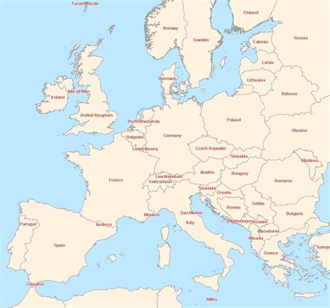 Map of Europe: Information European countries