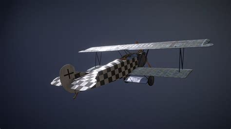 Fokker D VII biplane game-ready asset free VR / AR / low-poly 3D model rigged | CGTrader