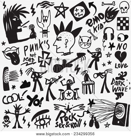 Punk Rock Symbols , Vector & Photo (Free Trial) | Bigstock