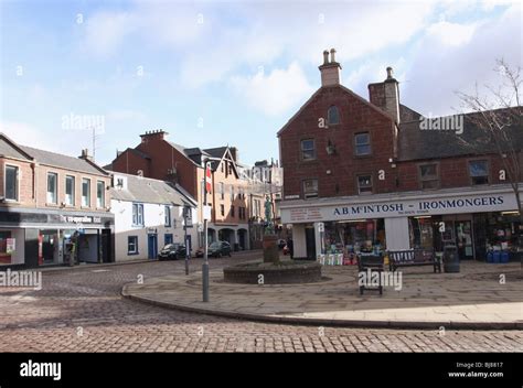 village square with Peter Pan statue Kirriemuir Angus Scotland March 2010 Stock Photo - Alamy