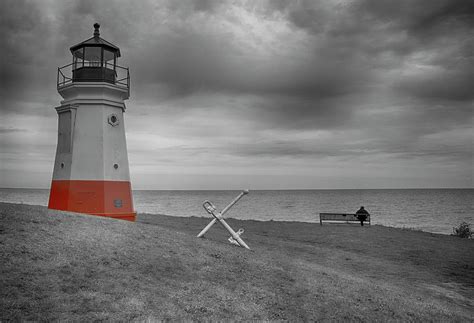 Vermilion Lighthouse, Ohio - Selective Color Photograph by Mitch Spence ...