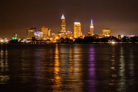 Cleveland Skyline at Night Digital Photography Download | Etsy