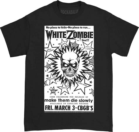 Amazon.com: White Zombie Men's CBGB Poster T-Shirt Black: Clothing