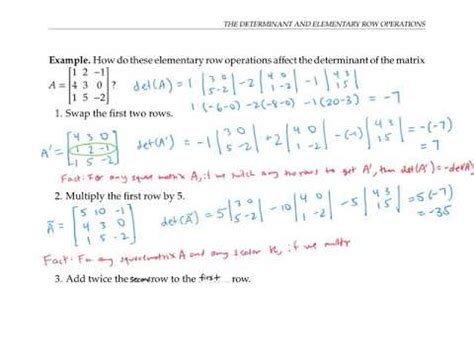 Determinant and Elementary Row Operations - YouTube