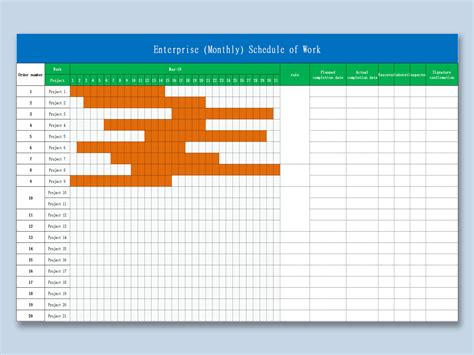 EXCEL of Enterprise Monthly Schedule of Work.xls | WPS Free Templates