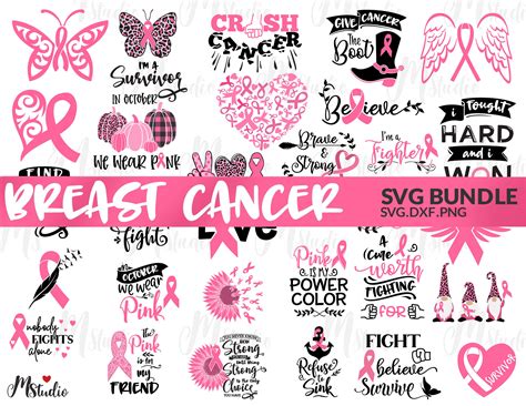 Breast Cancer SVG Bundle Cancer SVG Cancer Awareness - Etsy