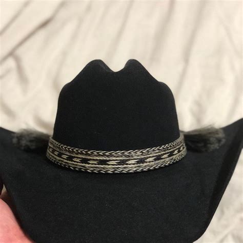 Cowboy Horsehair hat band X-wide 7 Brilliant GRAY-black | Etsy | Horse hair hat band, Hat band ...
