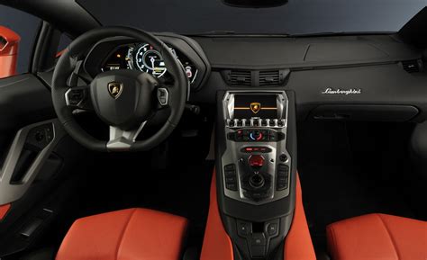 Orange Lamborghini Aventador Interior