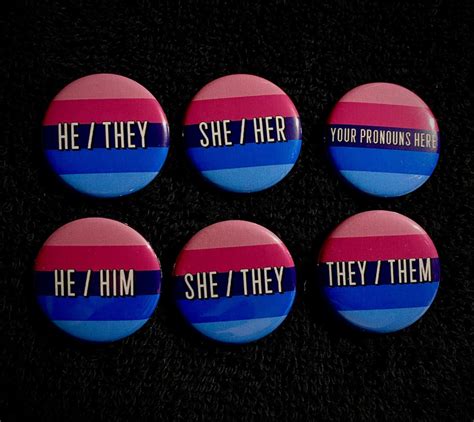 Omnisexual Pride Flag 1.25 Pronoun Button She / He / - Etsy