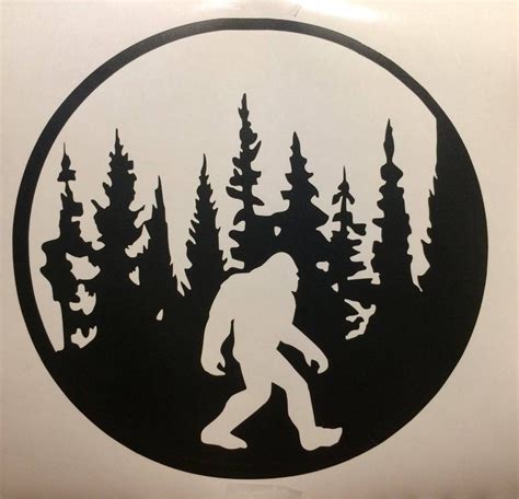 Big Foot Car Sticker Vinyl Tree Woods Graphic Sasquatch Misty Forest Decal Decals Decals ...