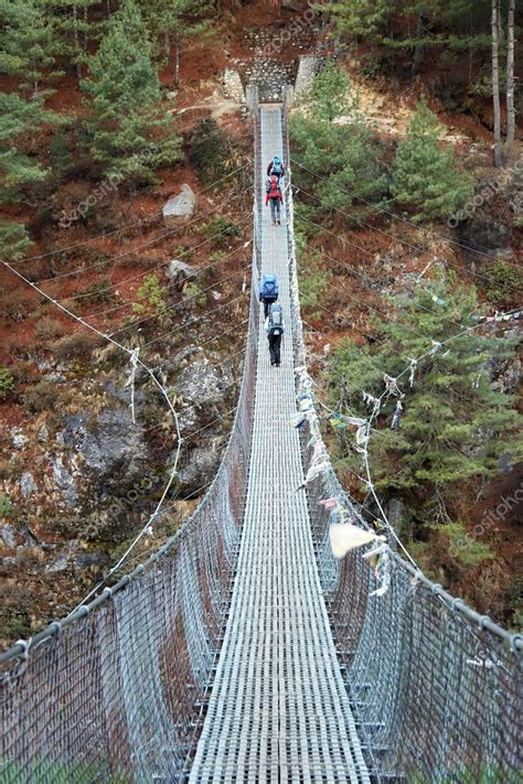 Rope bridge in Himalaya, Nepal — Stock Photo © azotov #1213279