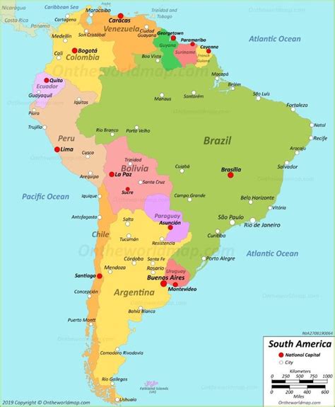 Map of South America | Guayaquil, Trinidad, Mapa geografia