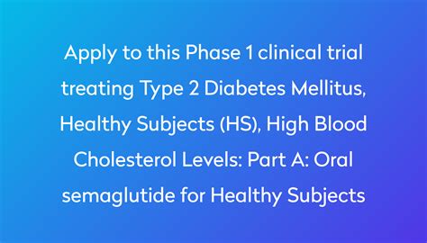 Part A: Oral semaglutide for Healthy Subjects Clinical Trial 2023 | Power