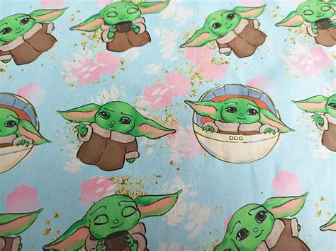 Baby Yoda Fabric 100% Cotton Fabric DIY Cartoon Fabric Face | Etsy