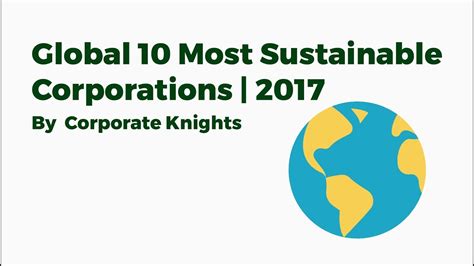 World’s most sustainable companies - 2017 - YouTube