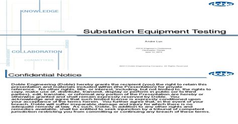 Substation Equipment Testing - [PDF Document]