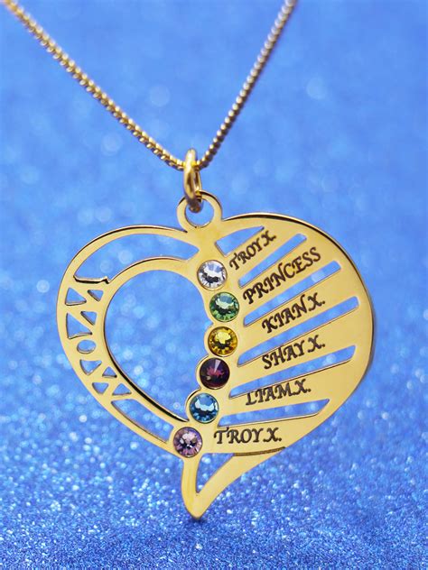 Personalized Mom Birthstone Necklace