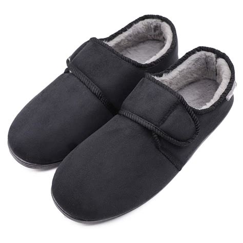 Buy MediFeet Mens Memory Foam ic Slippers Extra Wide Width Adjustable Edema House Shoes for ...