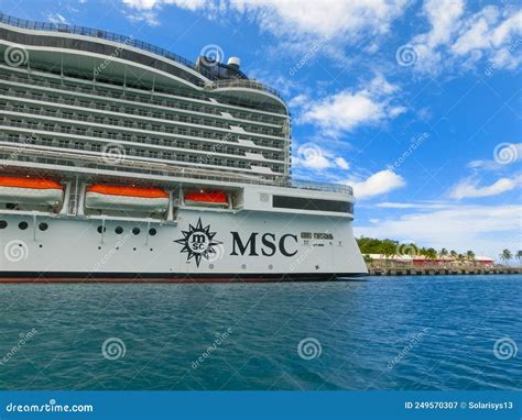 MSC Seashore Cruise Ship Docked at Tropical Island Ocean Cay, Bahamas ...