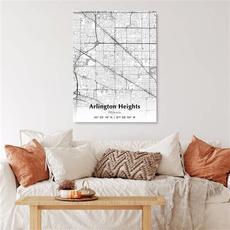 Arlington Heights City Map Print, Arlington Heights Illinois Map Poster ...