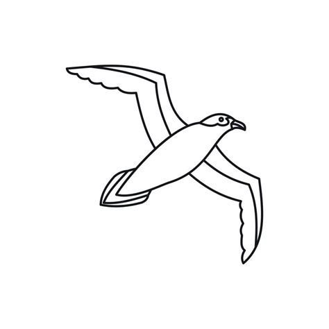 Seagull icon, outline style 14566462 Vector Art at Vecteezy