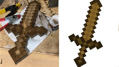 Making a Minecraft Wooden Sword in Real Life - YouTube