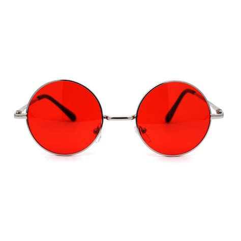 SA106 Summer Color Gradient Lens Circle Lens Round Hippie Sunglasses Red - Walmart.com