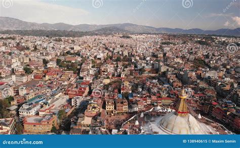 Aerial View on Houses and Boudhanath Stupa of Kathmandu. Aerial View of ...