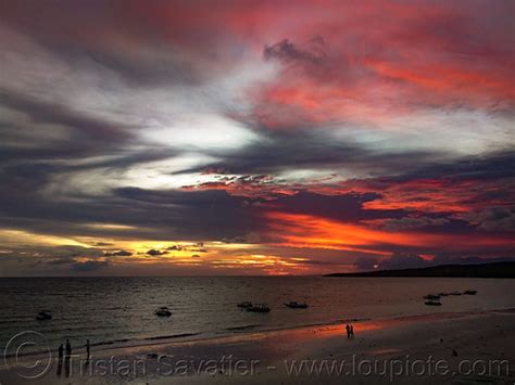 Pink and Yellow Sunset Sky at Bira Beach