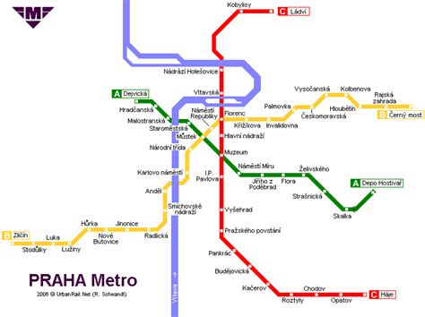 Prague Subway Map for Download | Metro in Prague - High-Resolution Map of Underground Network