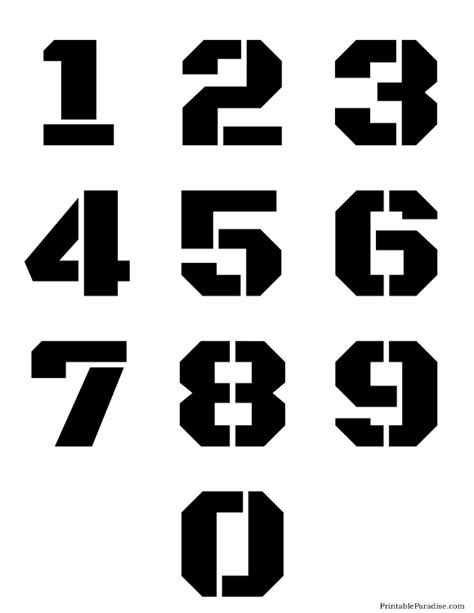 Printable Stencils for Numbers 0-9 | Numbers typography, Number stencils, Stencils printables