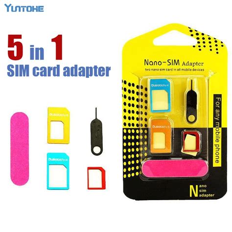 Sim Card Adapter 5 In 1 Micro SIM Adapter Universal Kit For Phone And ...