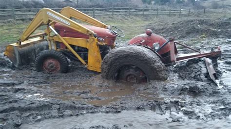 Massey Ferguson MF50 tractor Stuck in deep mud - YouTube