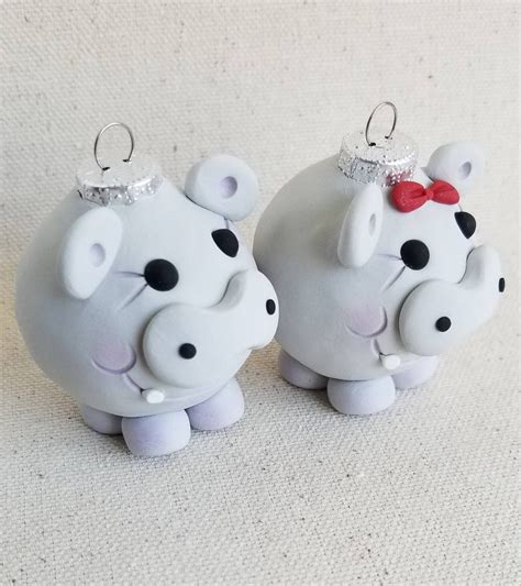 Hippo Mini Christmas Ornaments | Etsy