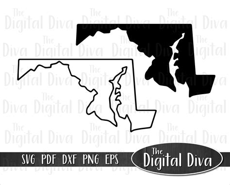 Maryland state outline state of Maryland svg Maryland cut | Etsy