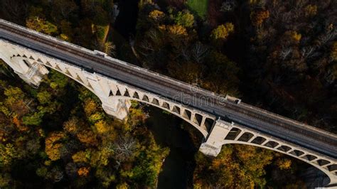 Aerial of Historic Tunkhannock Railroad Viaduct - Autumn Colors - Pennsylvania Stock Image ...