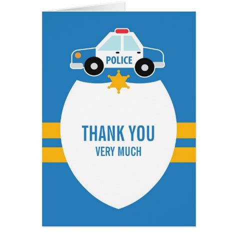 Thank You Police Theme Card | Zazzle