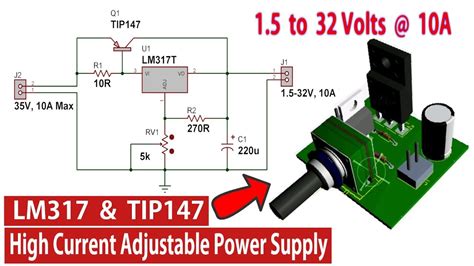 Adjustable Power Supply Circuit Using LM317 Voltage, 55% OFF