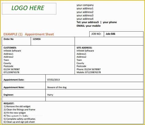 Free Job Cost Sheet Template Of Job Sheet Template 13 Free Word Excel ...