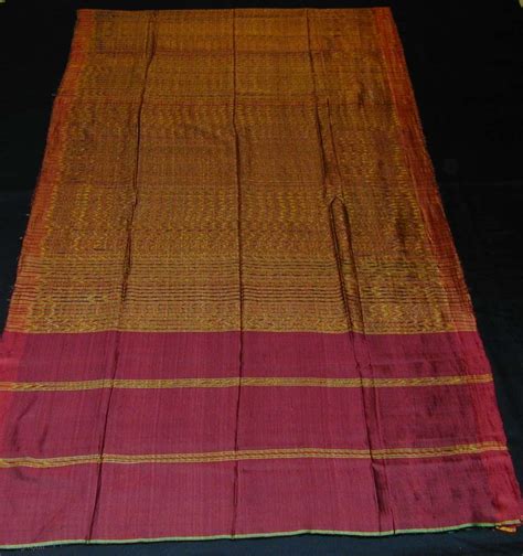 Cambodian Silk Ikat Sampot Hol. Circa 1900. Very good condition and excellent colours. 87 x 330 ...