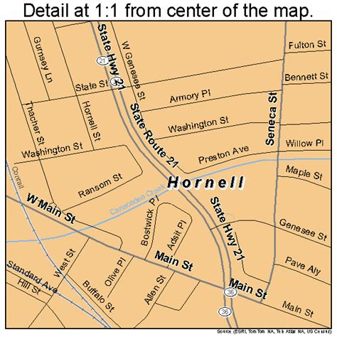 Hornell New York Street Map 3635672